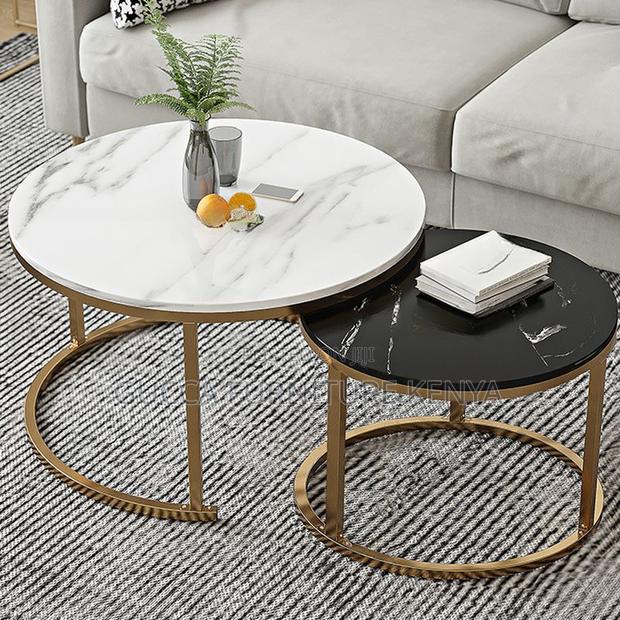 Coffee Tables: Nested Circular Side Table With Frame Base - thumbnail 2