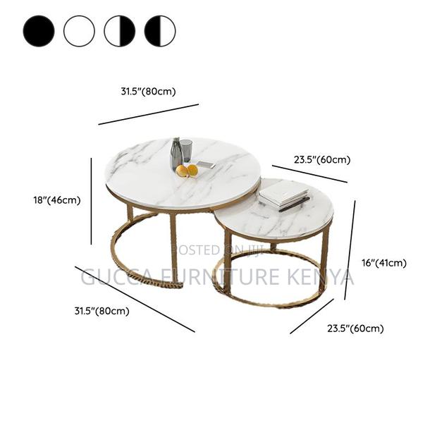 Coffee Tables: Nested Circular Side Table With Frame Base - thumbnail 3
