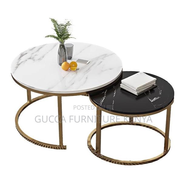 Coffee Tables: Nested Circular Side Table With Frame Base - thumbnail 4