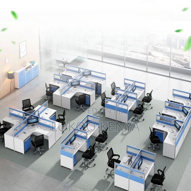 Office Desk: 4- Way Modular Office Workstation - thumbnail 4