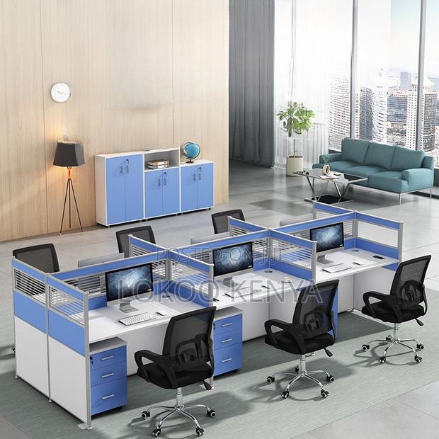 Office Desk: 4- Way Modular Office Workstation - thumbnail 5