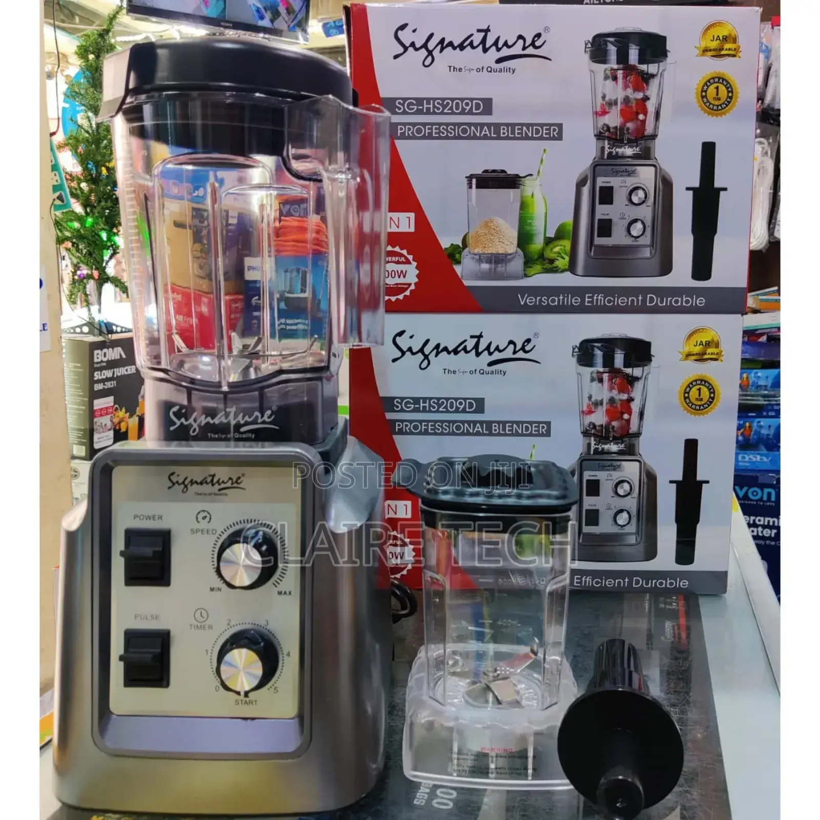 *Signature Commercial 2in1 Blender With 2 Jars 1800w Sh-209d