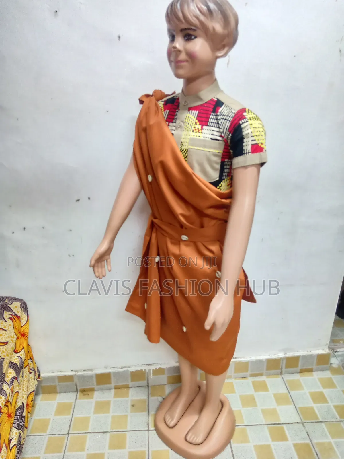 Traditional Cultural Wrap With Beads And Belt For Kids