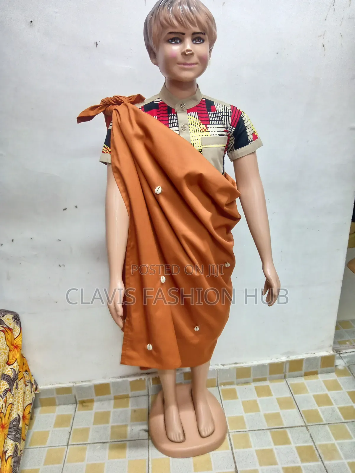Traditional Cultural Wrap With Beads And Belt For Kids
