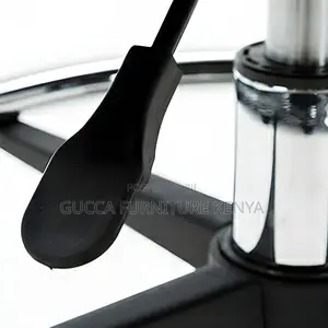 Home Chairs: Modern Sleek Black Faux Leather Round Stool