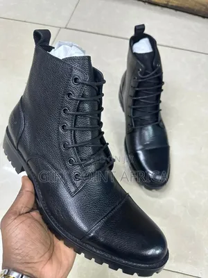Black Leather Timberland Boots for Men