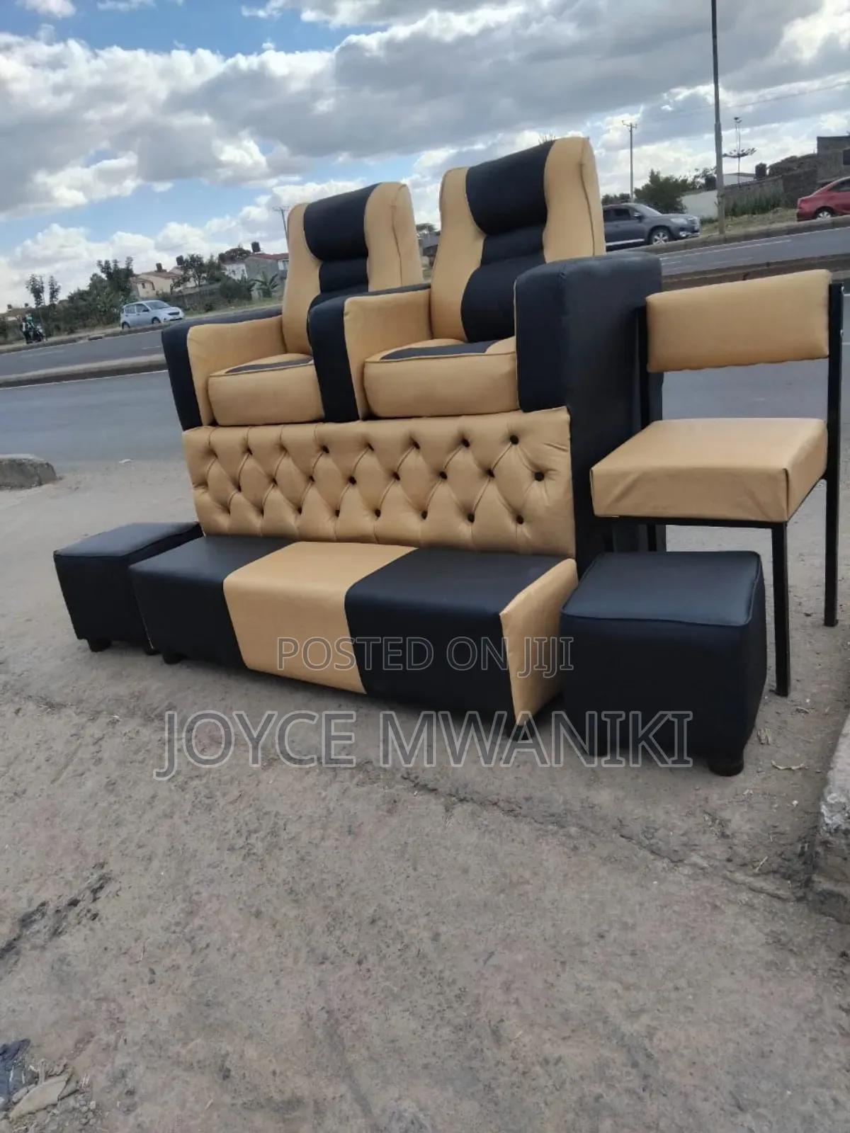 Pedicure 2 Seater, Black and Gold and 1 Manicure Seat 