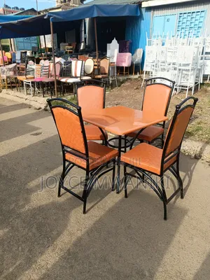 Restaurant Set, Light Brown Seats and Table 
