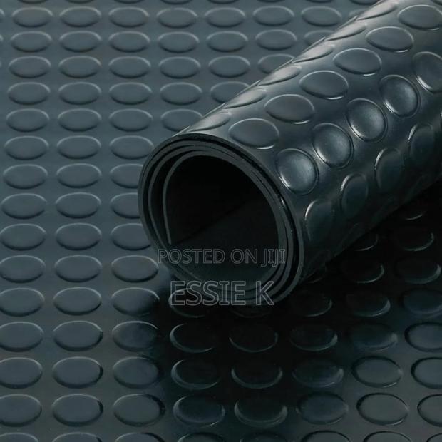 Black Anti-Slip Rubber Coin Matting - main view