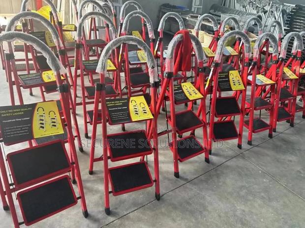 Red, Three-Step Household Ladder - thumbnail 3