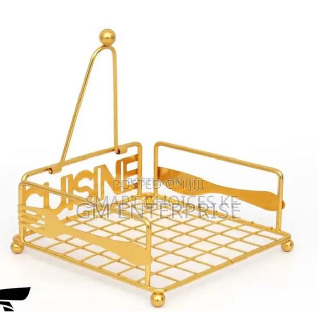 Gold Cuisine Metal Napkin Holder