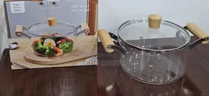 Wooden Handle High Boron Heavy Borosilicate Glass Cookware