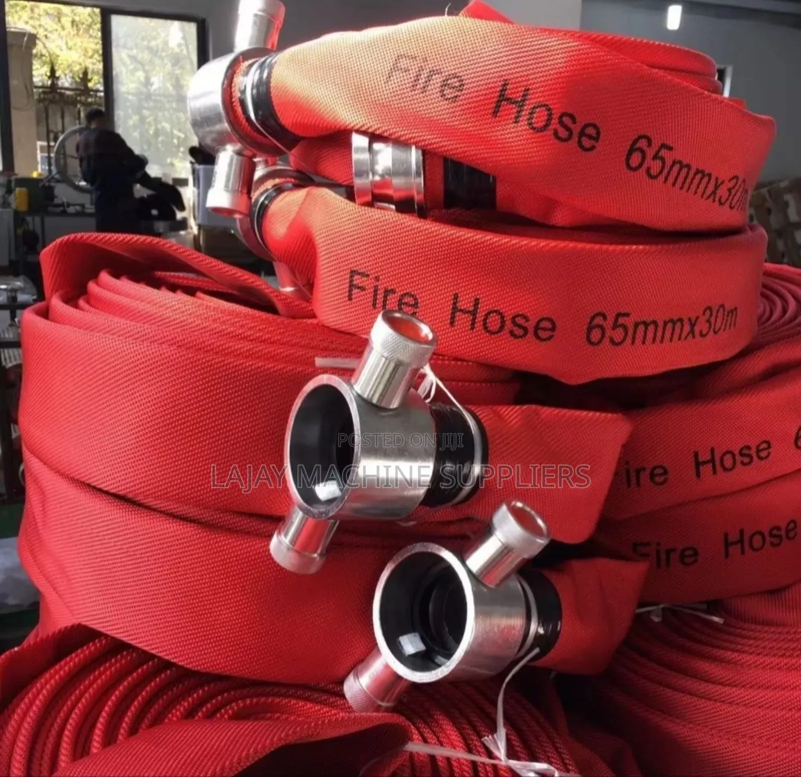 Red Canvas Delivery Hose 30m
