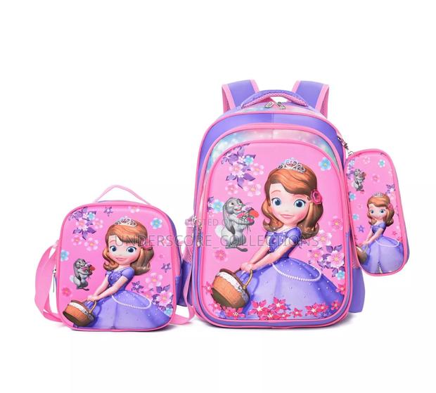 3 in 1 Sofia Cartoon Themed Backpack - main view