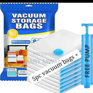 5 PCS Vacuum Bags Home Organizer +Pump