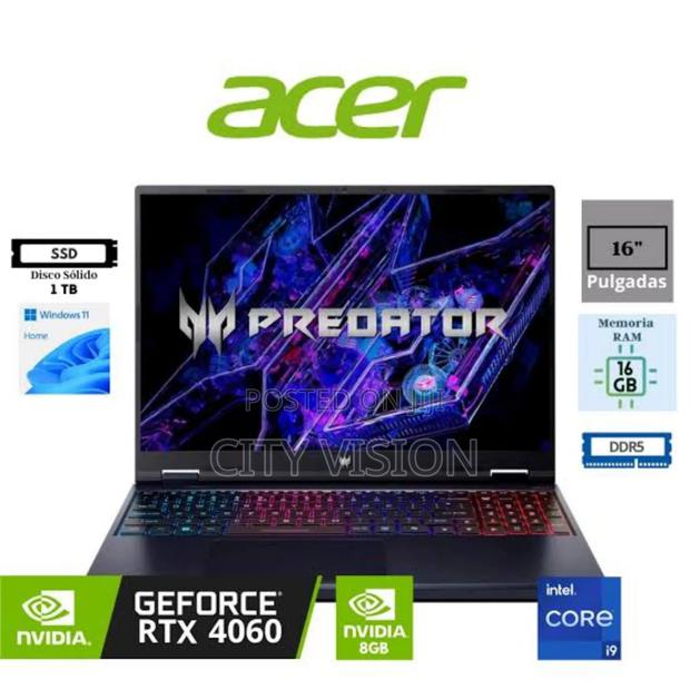 New Laptop Acer Predator Helios Neo 16 16GB Intel Core I9 SSD 1T