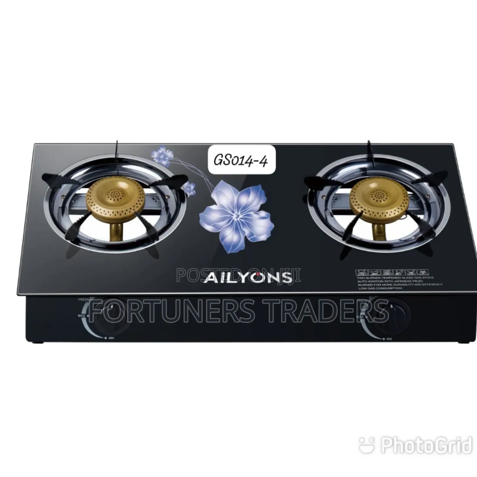 Gas Table Top 2 Burner Glass Top Cooker