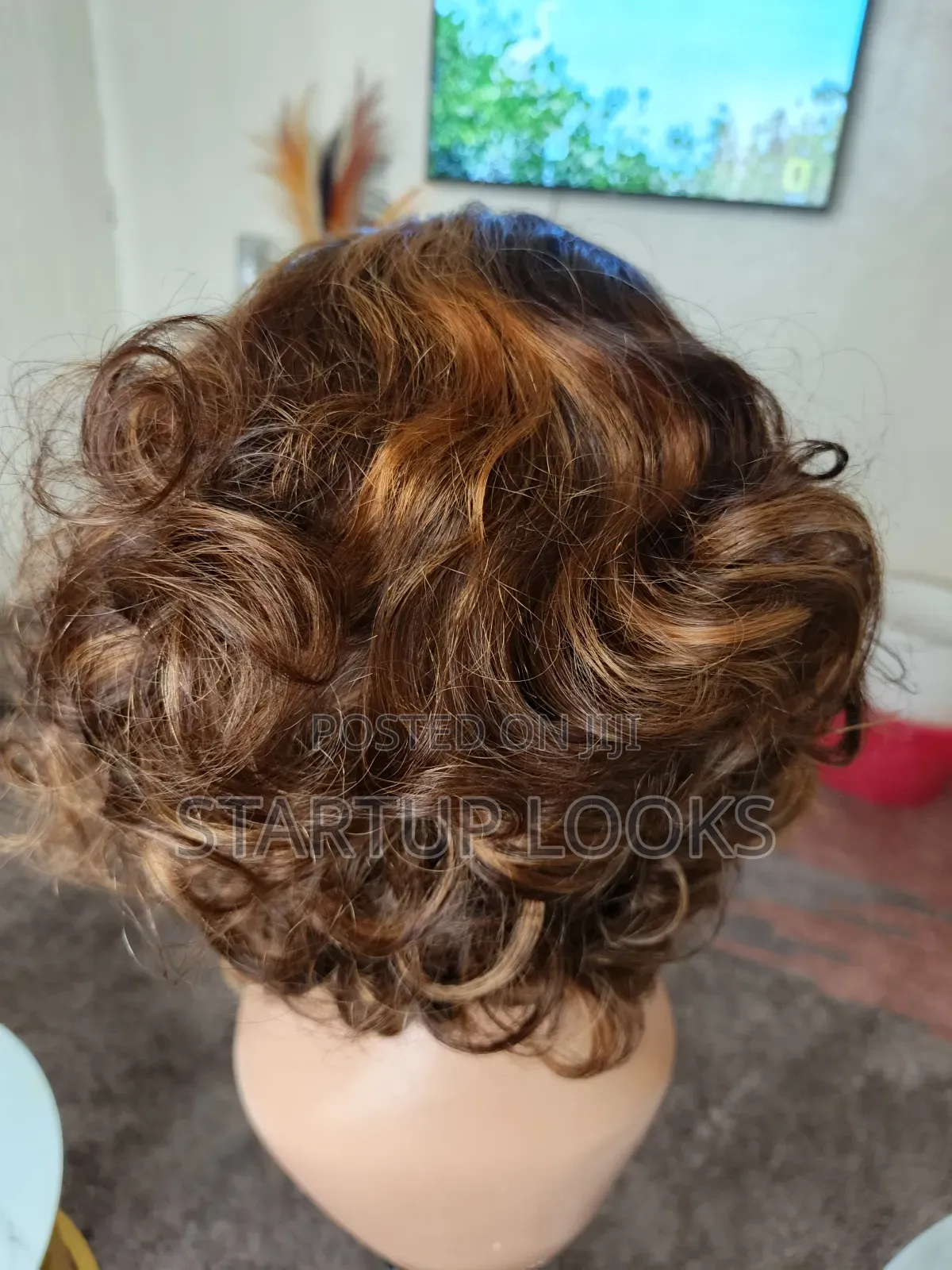 4/27 Short Bob Highlight Human Hair Wig + Free 