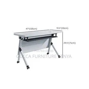 Office Tables:120cm Modern Table With Foldable Trestle Base