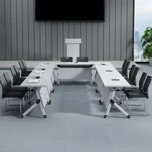 Office Tables:120cm Modern Table With Foldable Trestle Base