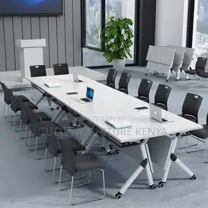 Office Tables:120cm Modern Table With Foldable Trestle Base