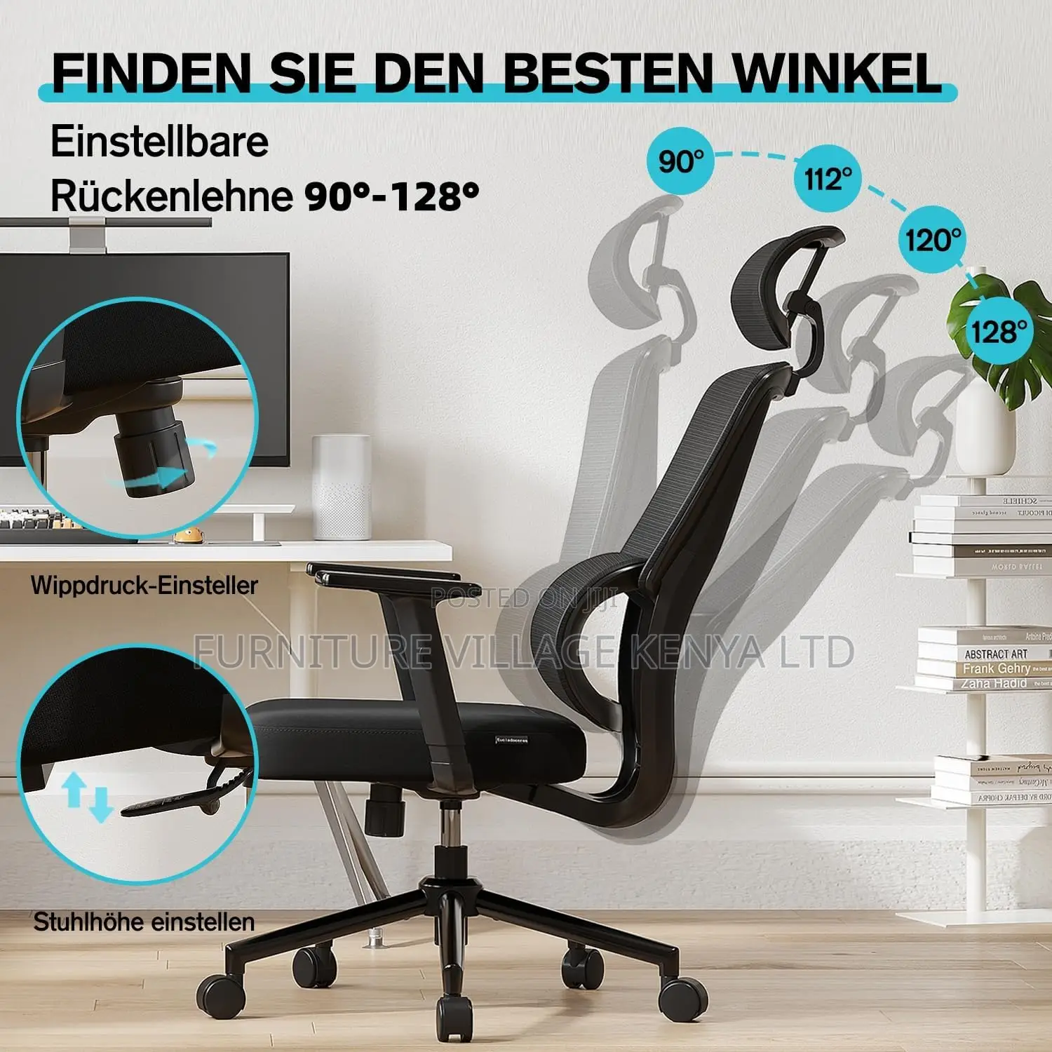 Ergonomic Desk Chair With Adjustable Headrest