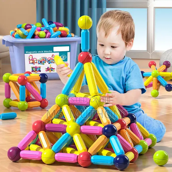 Kids Diy Magnetic 64 Pieces Sticks /Building Blocks
