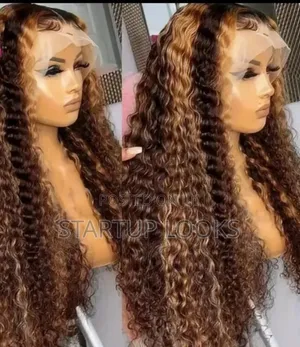 Deep Wave Highlight Blonde Human Hair Wig + Free Gift