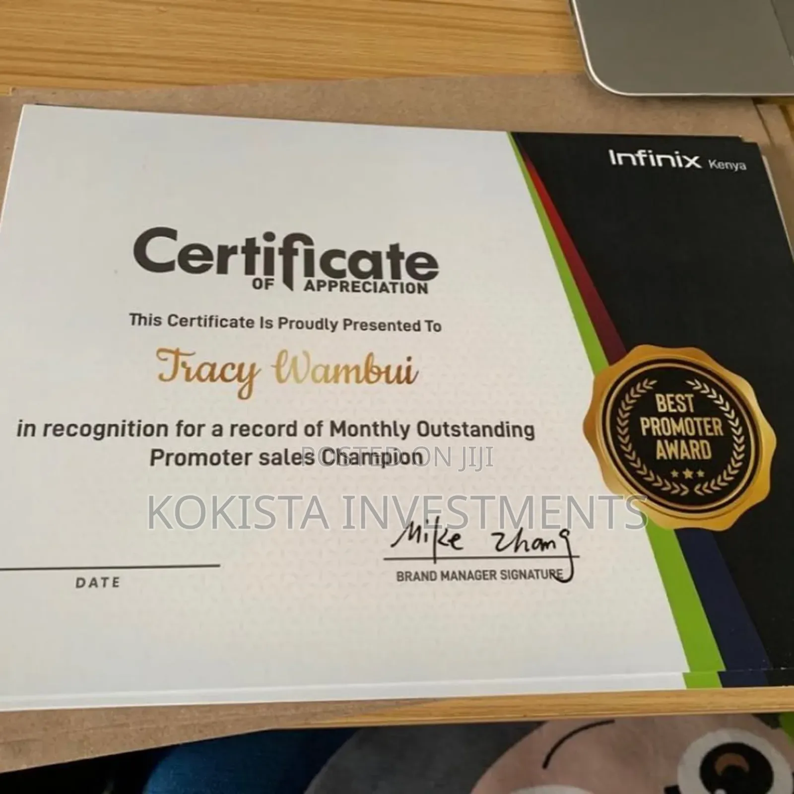Branded Certificates for Awards