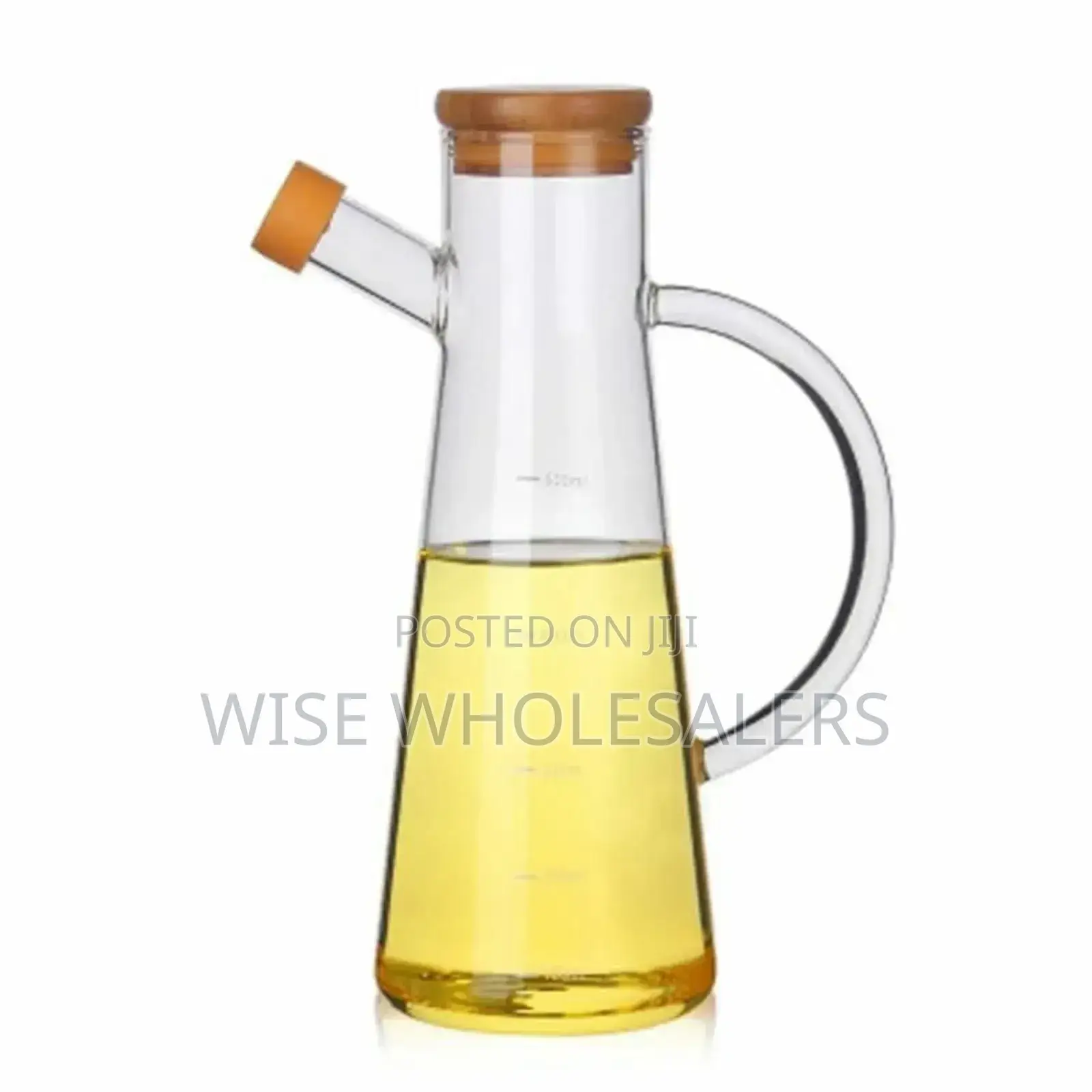 Glass Oil/Vinegar Jar With Bamboo Lid 580ml