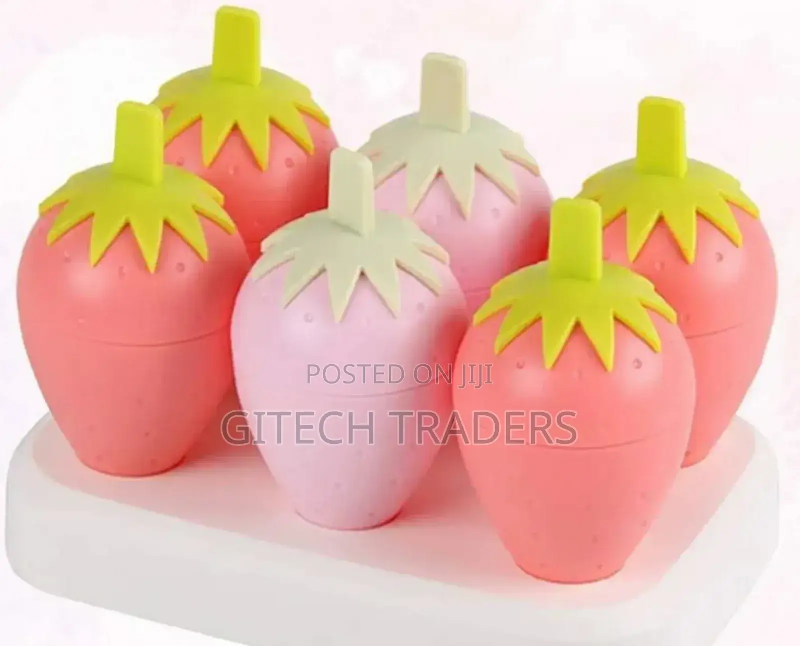 6 Grids Strawberry Ice Cream Popsicle Mold