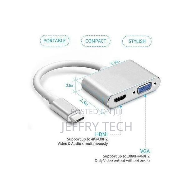 Usb Cto Hdmi 30 Hz Vga Adapter Usb 3.1 Type C Usbc to Vga - thumbnail 2