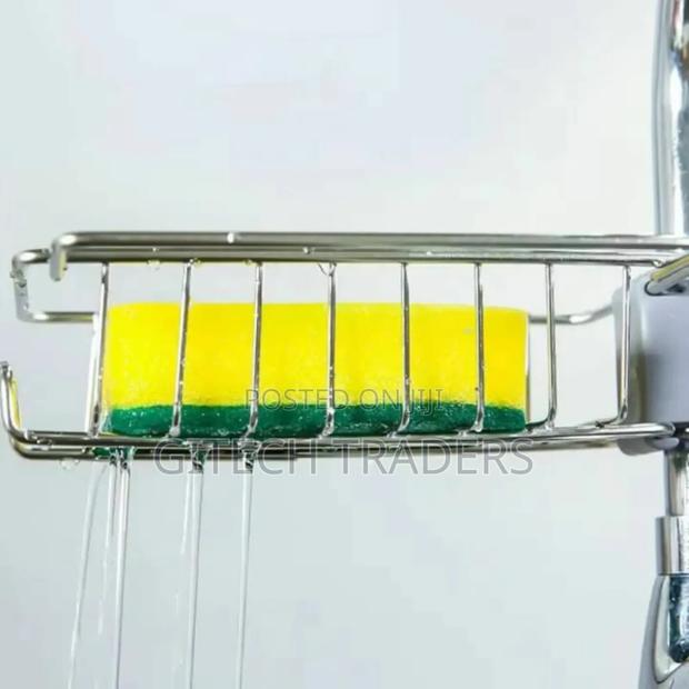 Stainless Steel Faucet Rack / Sink Tidy With Towel Rack