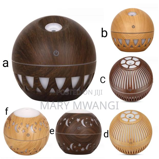 Wood Grain Round Shape Air Humidifier Usb - main view