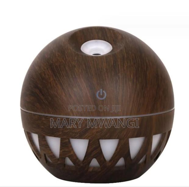 Wood Grain Round Shape Air Humidifier Usb - thumbnail 3