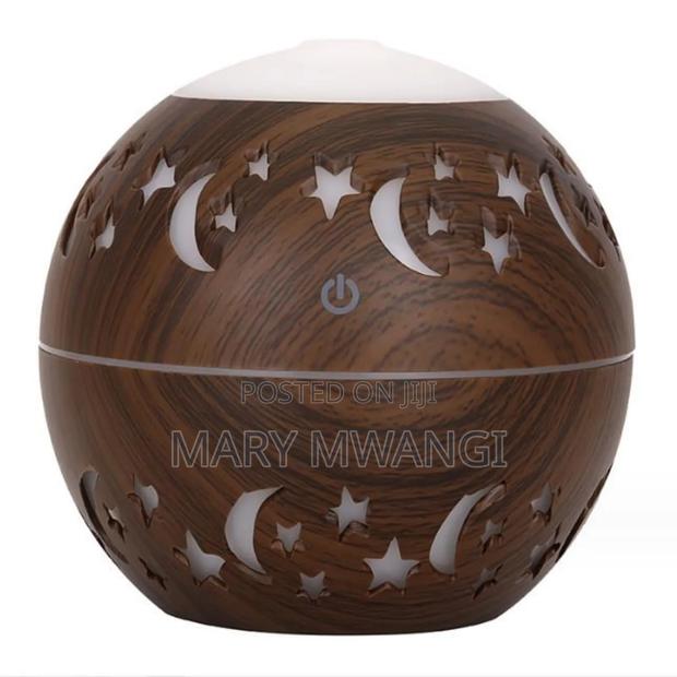 Wood Grain Round Shape Air Humidifier Usb - thumbnail 4