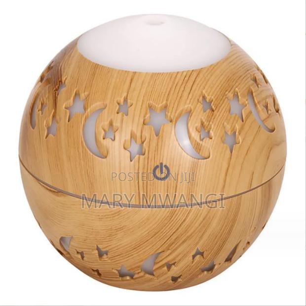 Wood Grain Round Shape Air Humidifier Usb - thumbnail 5