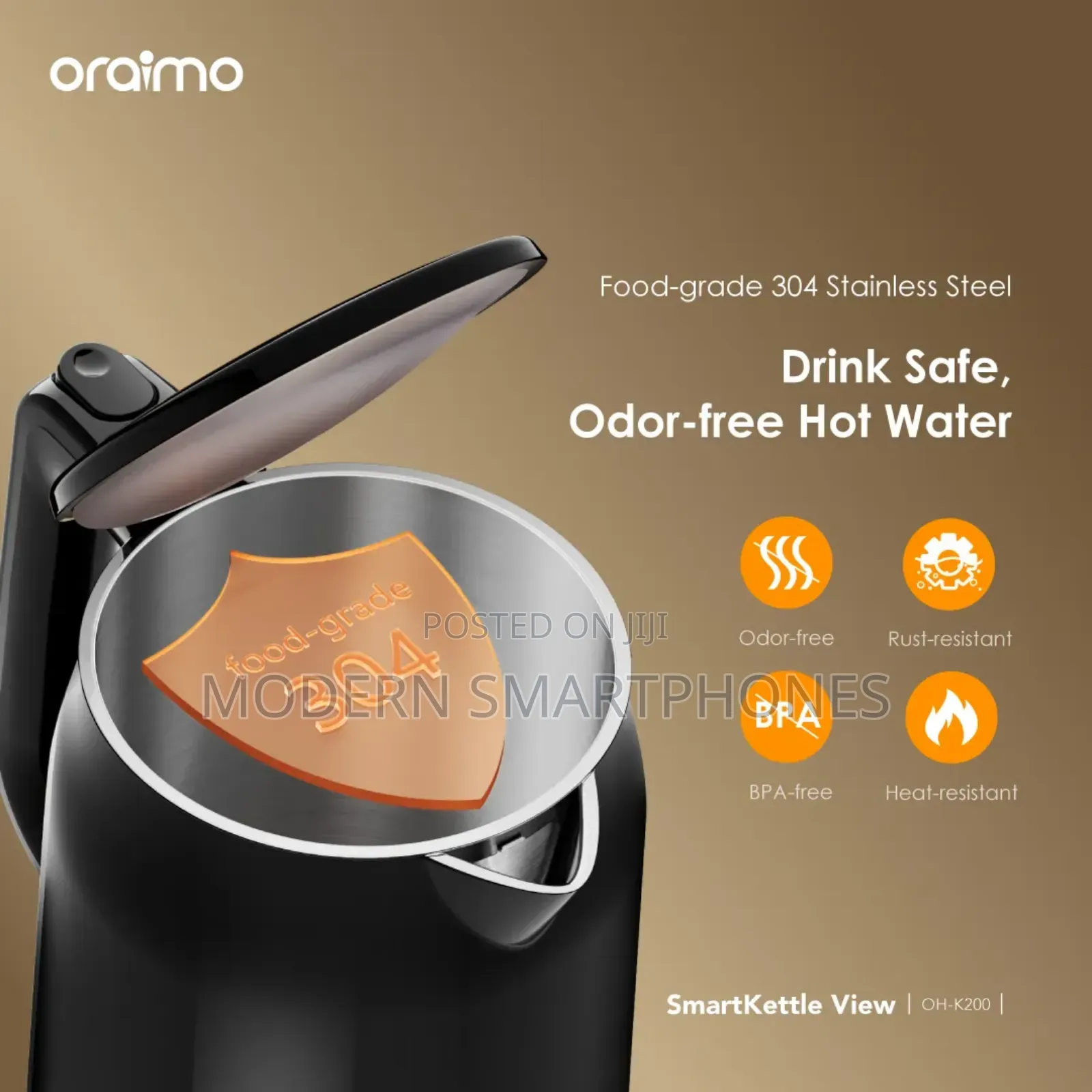 Oraimo Smartkettle View 1.7l Stainless Steel Electric Kettle