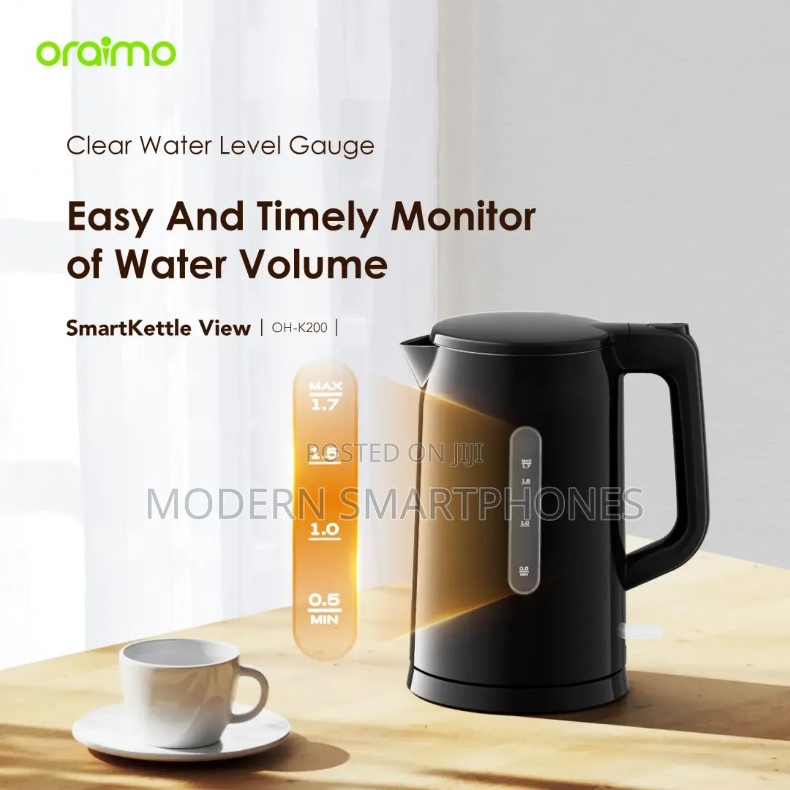Oraimo Smartkettle View 1.7l Stainless Steel Electric Kettle