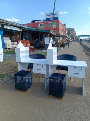 Manicure Set, White Board Table, and Black Seats - thumbnail 2