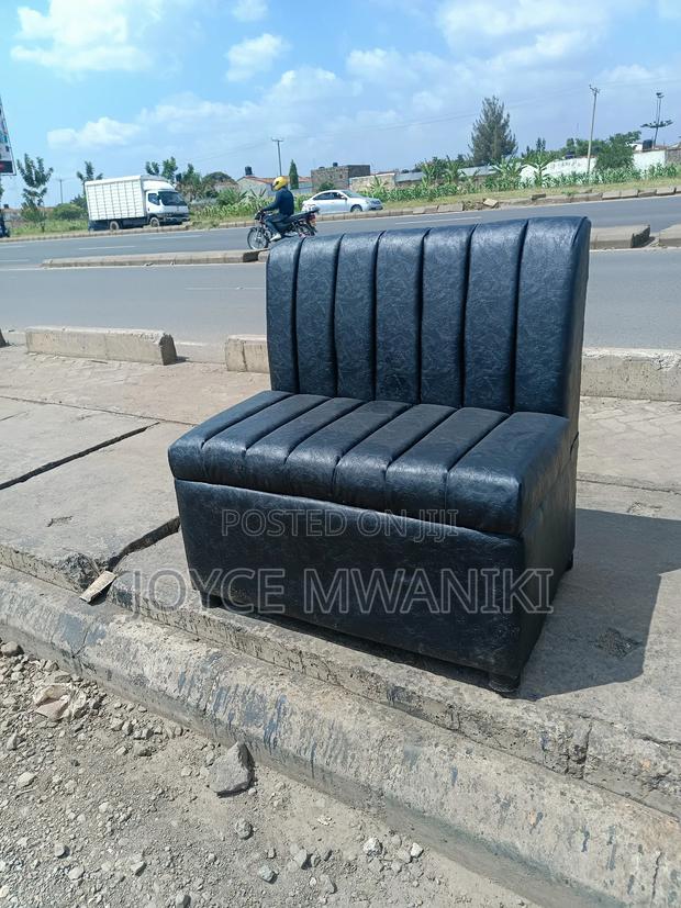2 Seater Waiting or Restaurant Couch New Design, Black - thumbnail 3