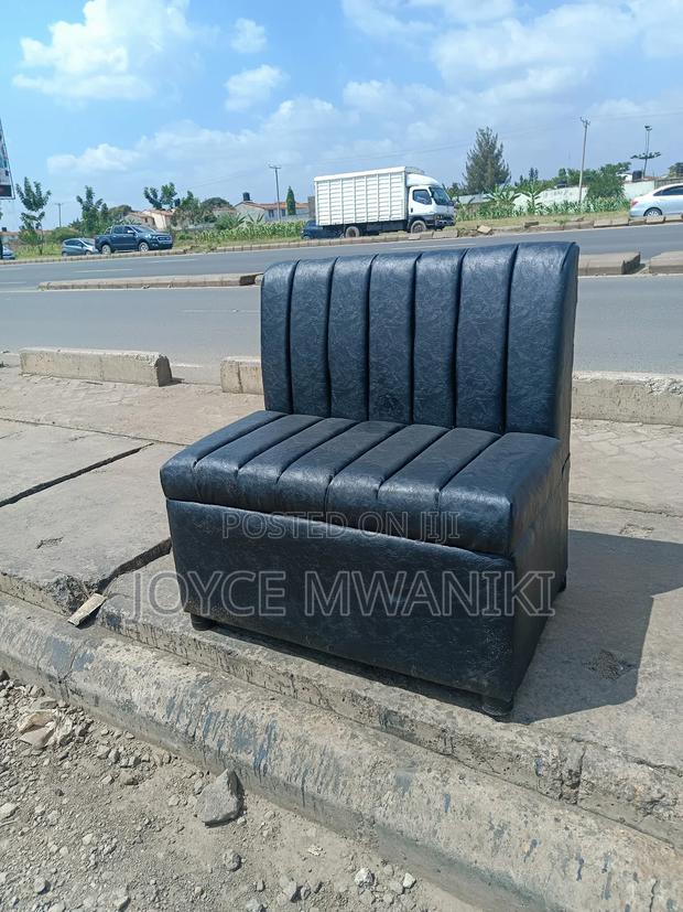 2 Seater Waiting or Restaurant Couch New Design, Black - thumbnail 4