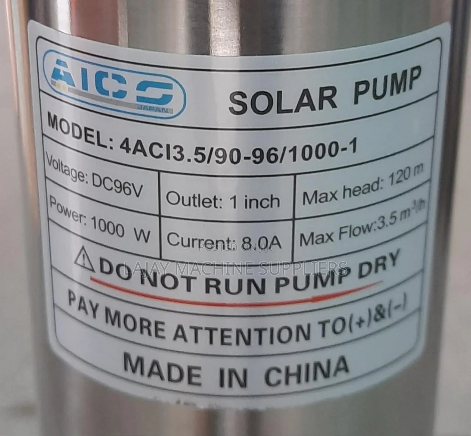 Aico Japan Submersible Pump Head 120m 1000w
