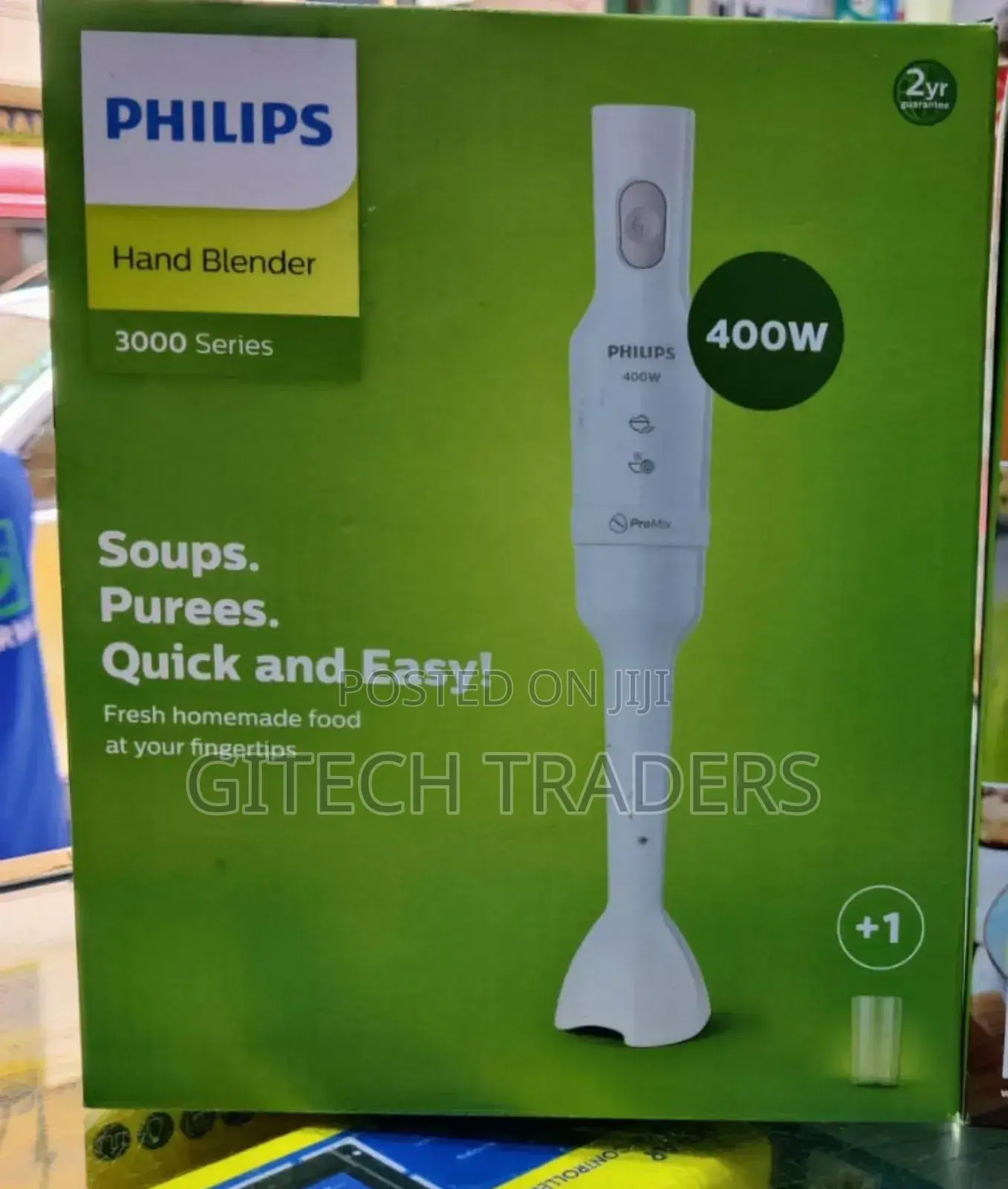 *Philips Hand Blender 400w +Glass