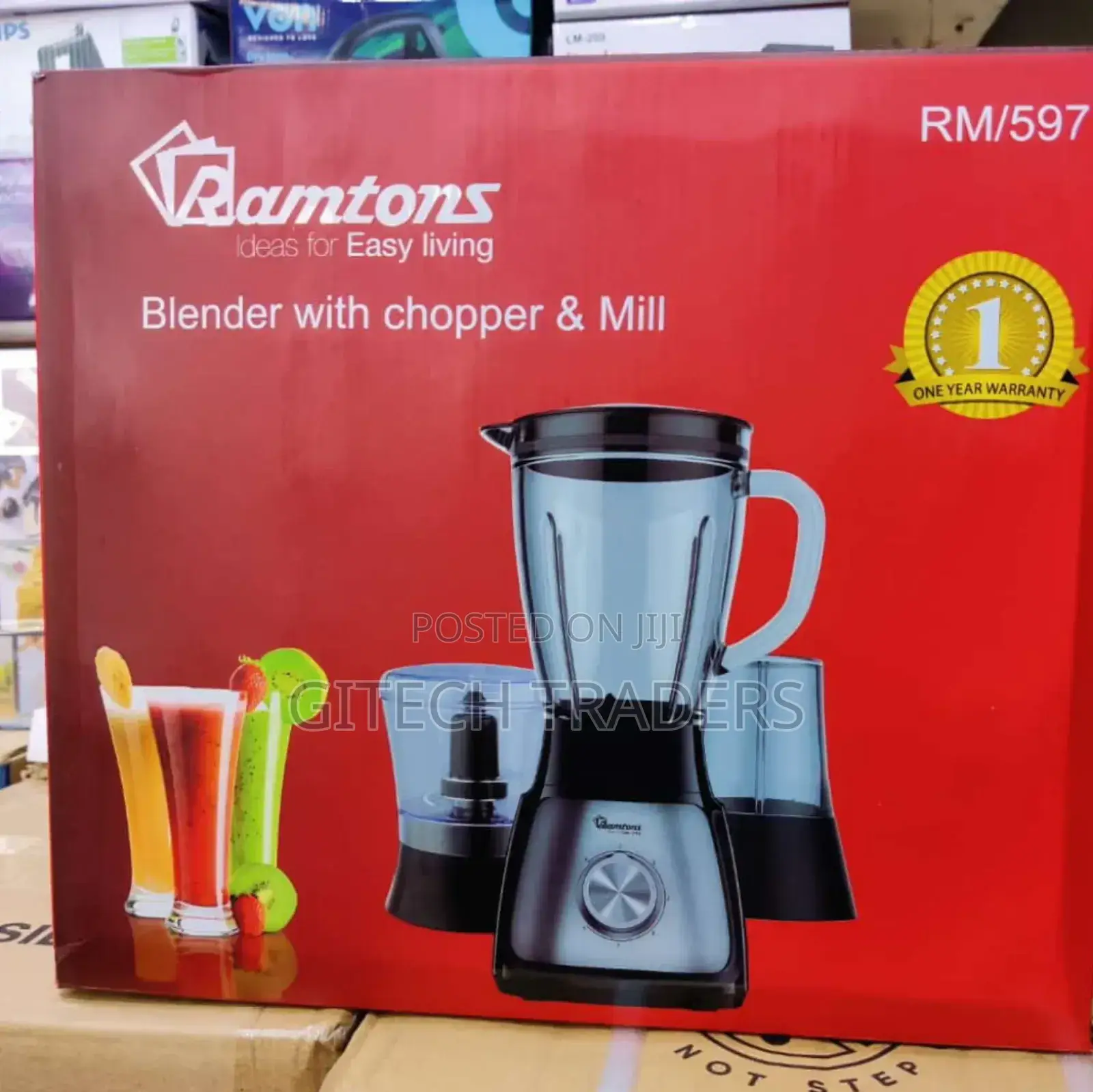 *Ramtons 3in1 Blender, Chopper and Grinder Stainless