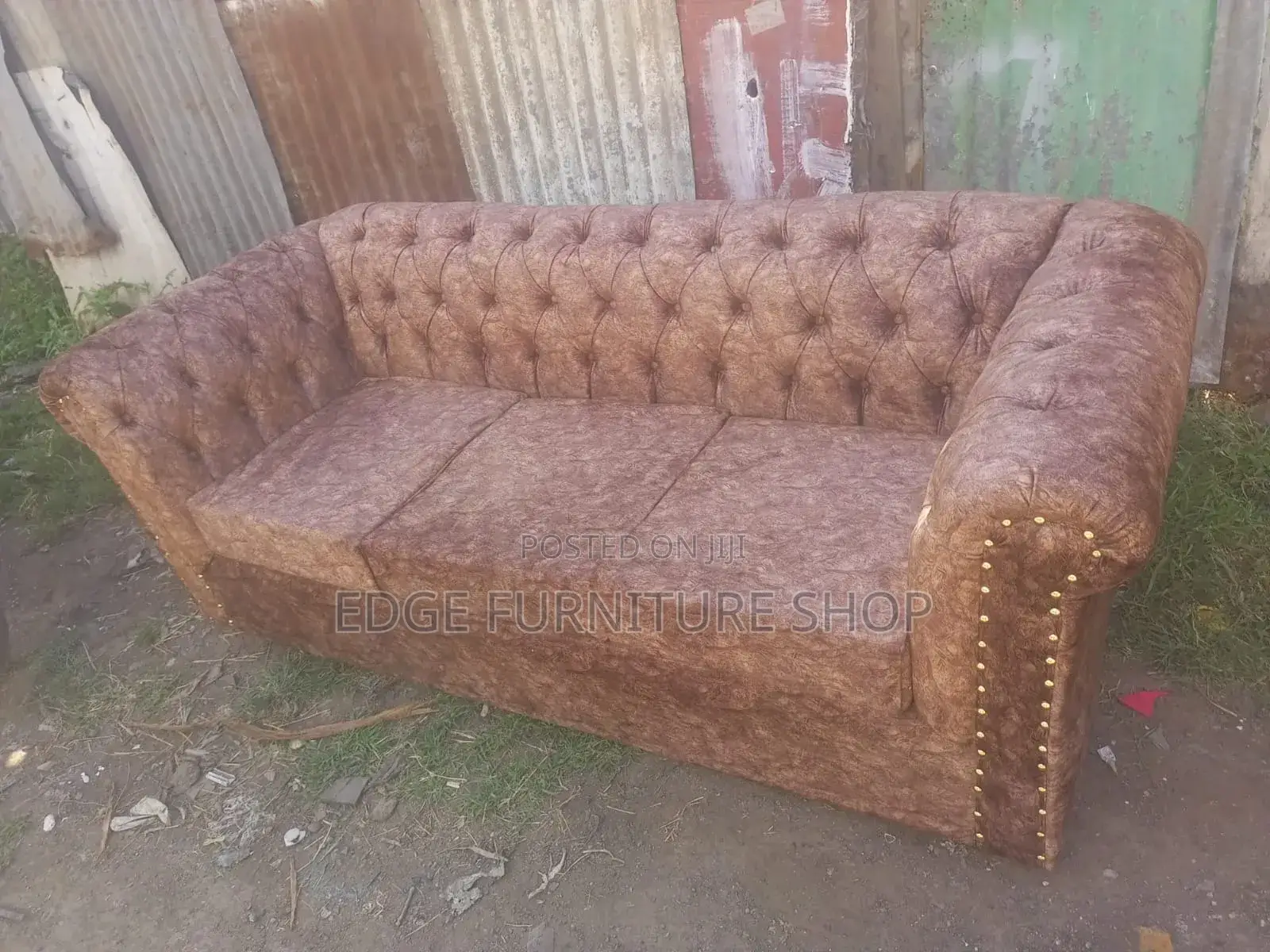 Brown Chesterfield Three Seater Sofa Set on Sell