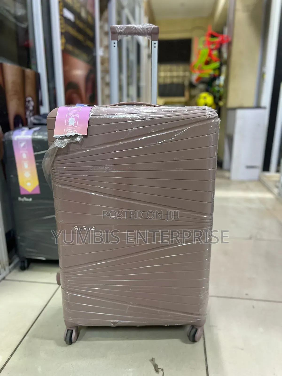 Beige Color of Large -Rubber Luggage -Suitcases at 4500