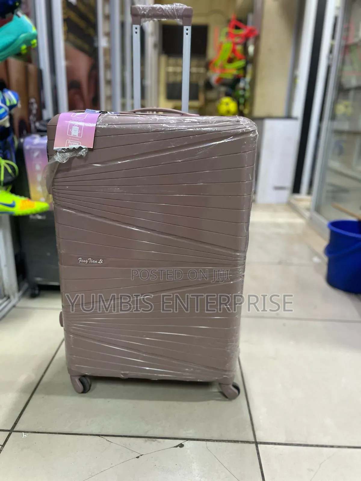 Beige Color of Large -Rubber Luggage -Suitcases at 4500