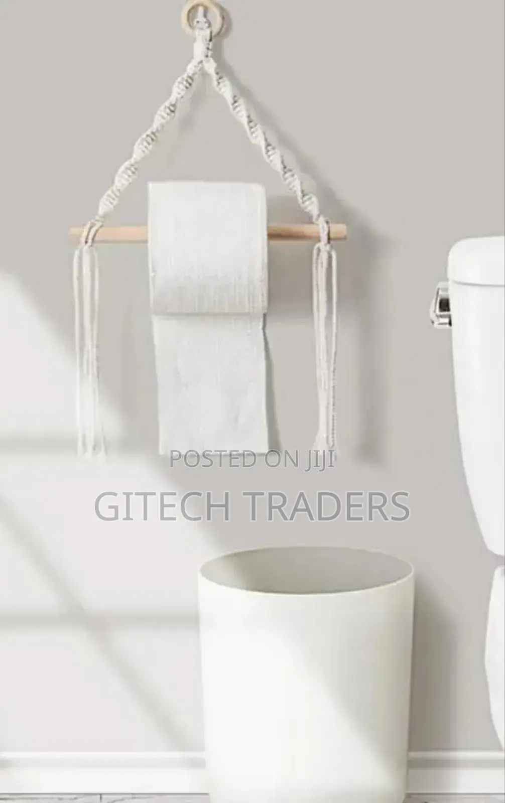*Toilet Paper Holder Tapestry Macrame Vintage