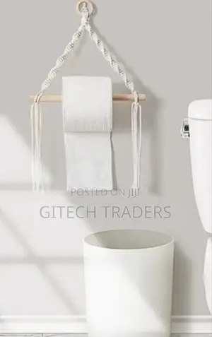 *Toilet Paper Holder Tapestry Macrame Vintage